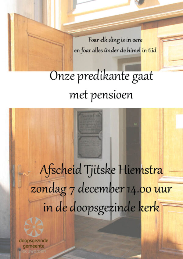 Afscheid ds Tjitske Hiemstra